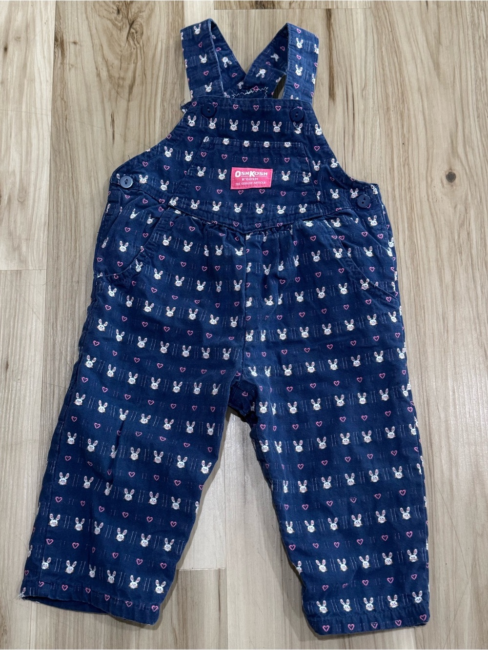 Oshkosh Vintage Blue 90’s Bunny Overalls Girls 24M